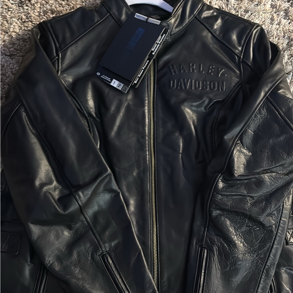 Harley-Davidson Black Leather Bomber Jacket